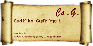 Csóka Györgyi névjegykártya